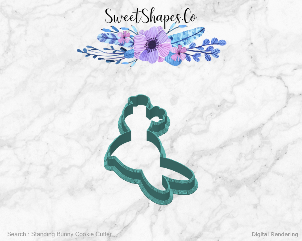 Standing Bunny Cookie Cutter — back view