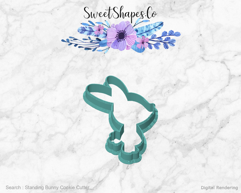 Standing Bunny Cookie Cutter — front view