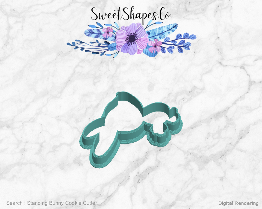 Standing Bunny Cookie Cutter — left view