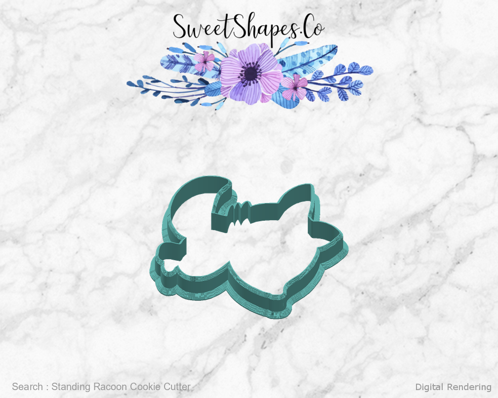 Standing Racoon Cookie Cutter — right view