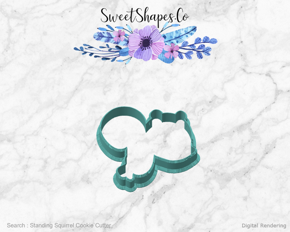 Standing Squirrel Cookie Cutter — angled front view
