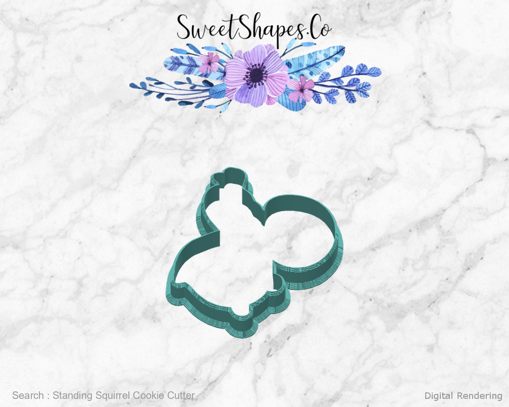 Standing Squirrel Cookie Cutter — back view