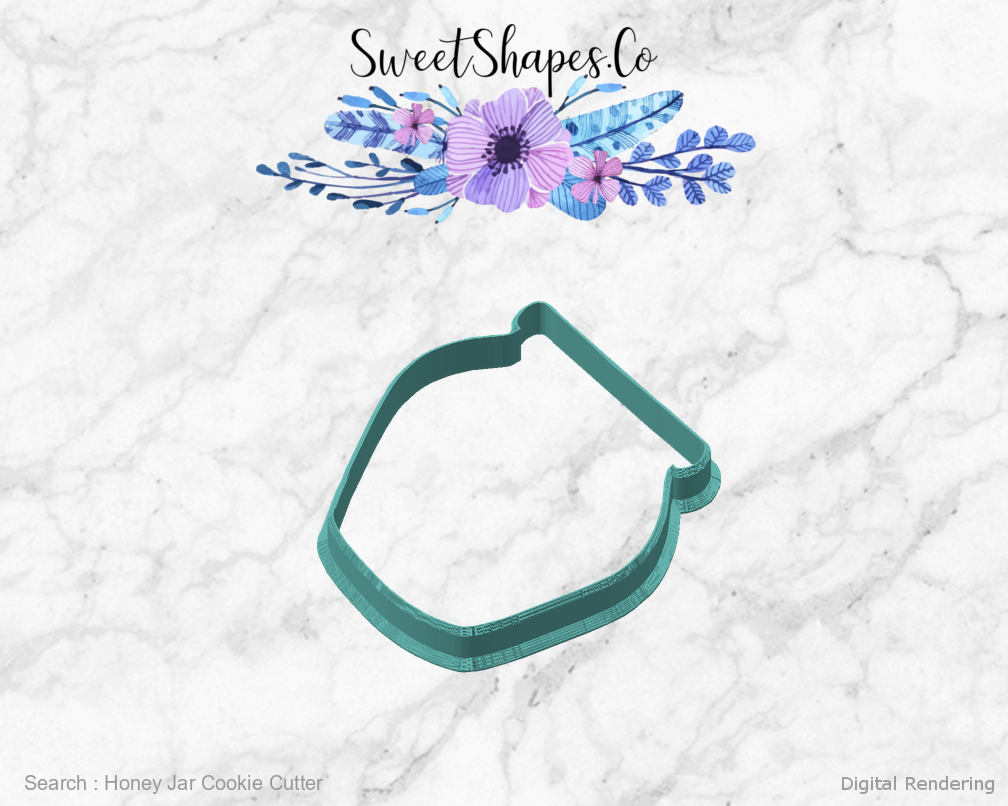 Honey Jar Cookie Cutter — angled front view