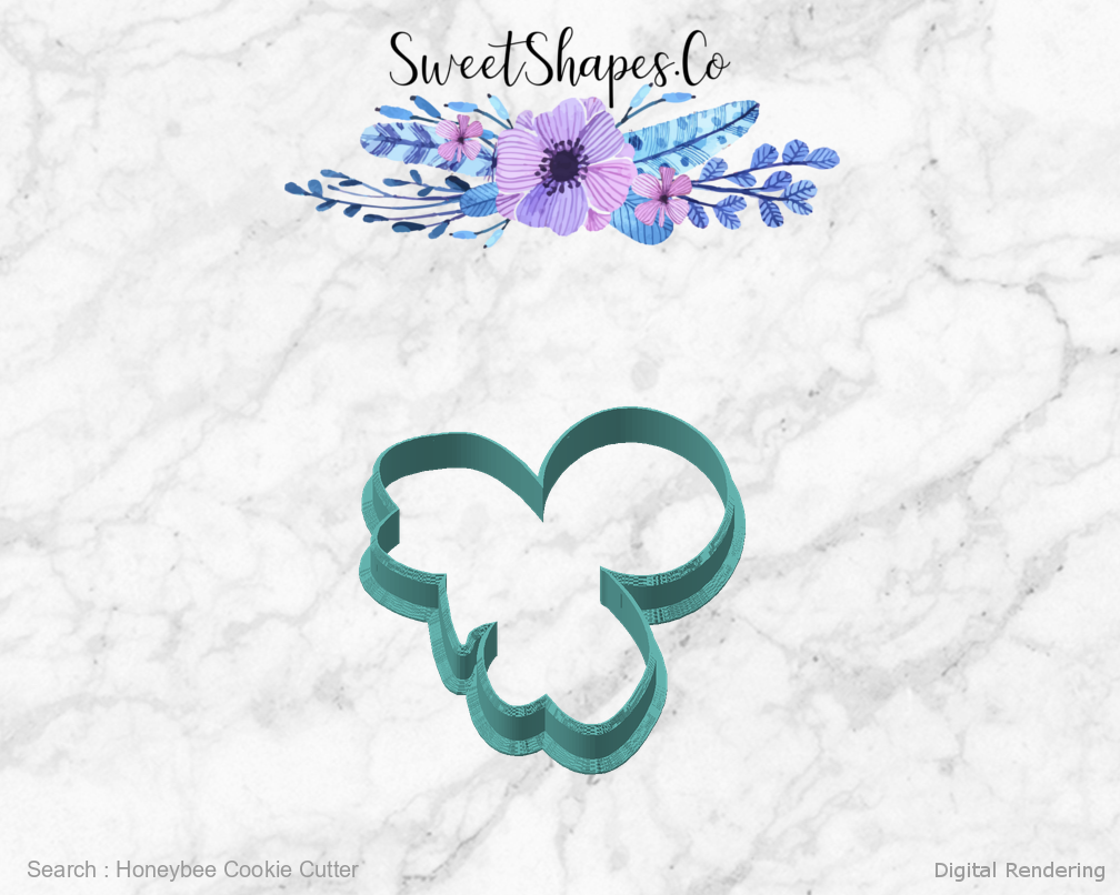 Honeybee Cookie Cutter — angled front view