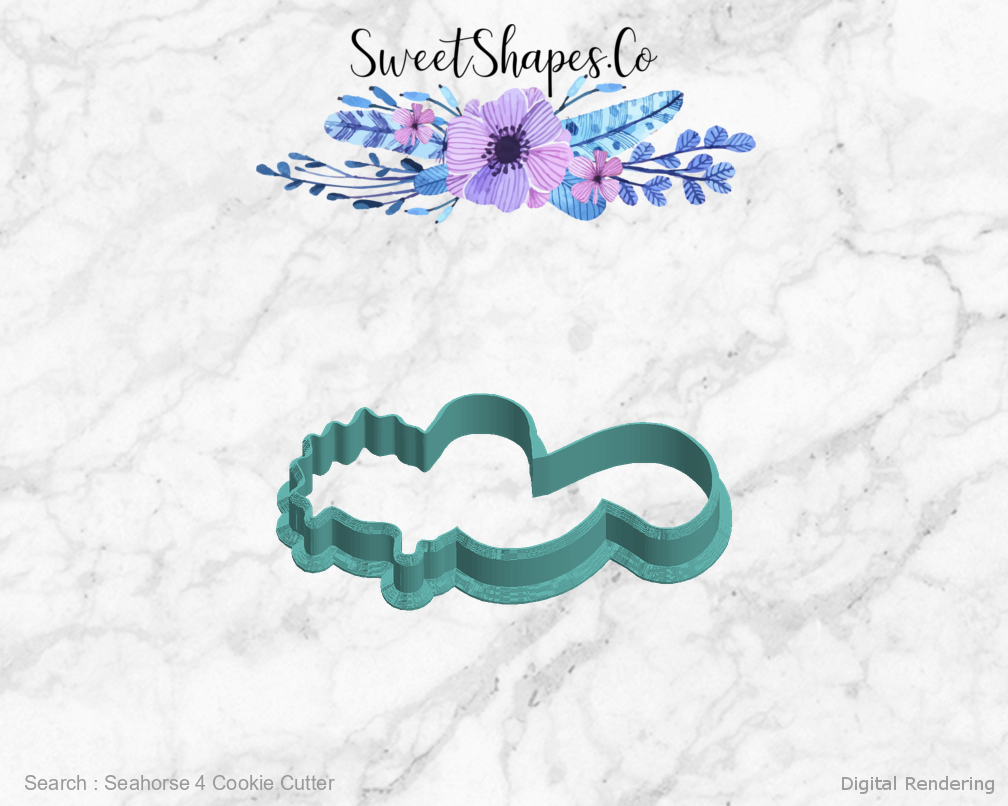 Seahorse 4 Cookie Cutter — left view
