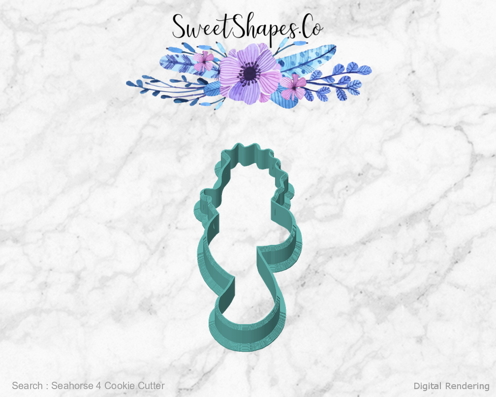 Seahorse 4 Cookie Cutter — front view