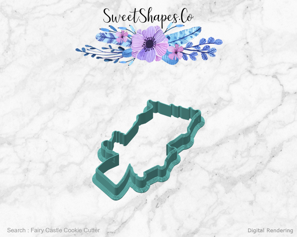 Fairy Castle Cookie Cutter — angled front view