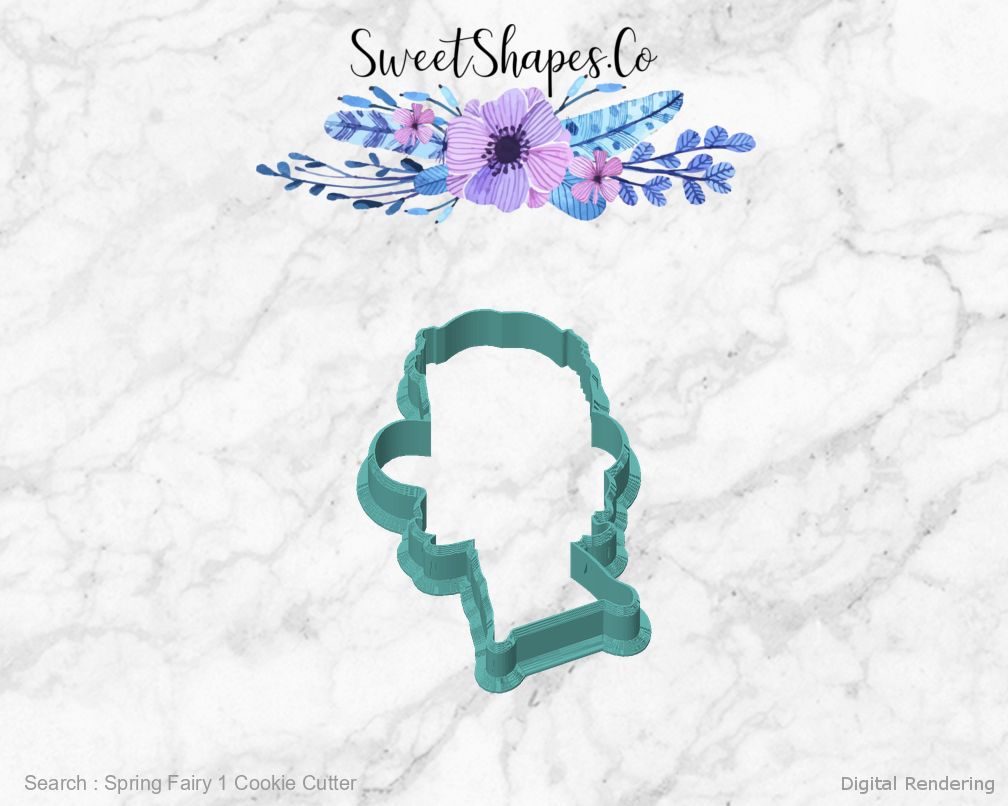 Spring Fairy 1 Cookie Cutter — front view