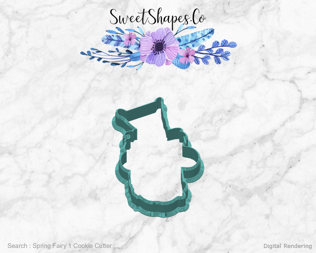 Spring Fairy 1 Cookie Cutter — back view