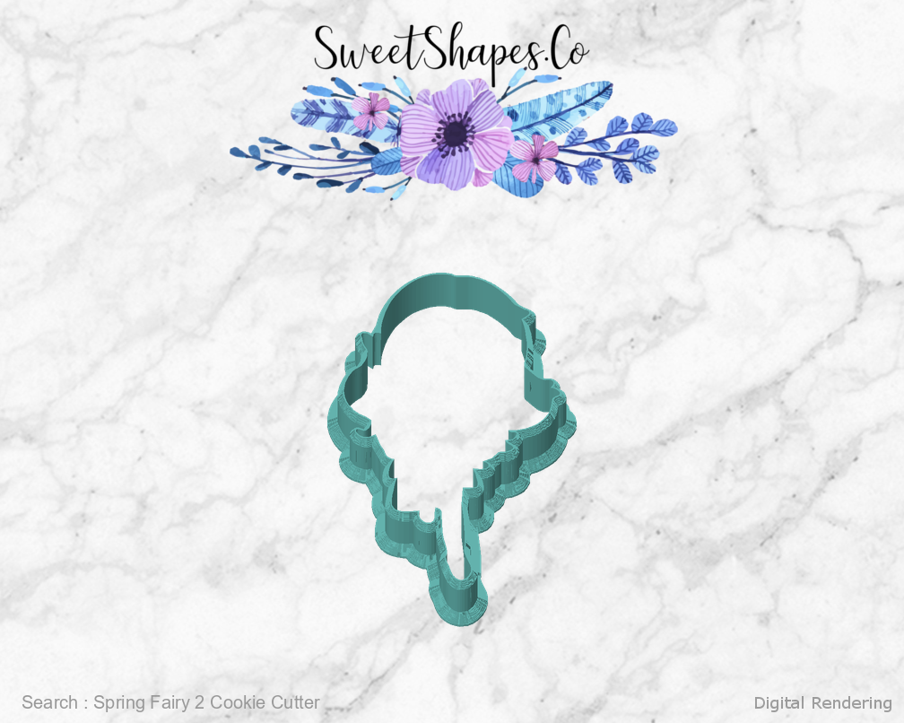 Spring Fairy 2 Cookie Cutter — front view