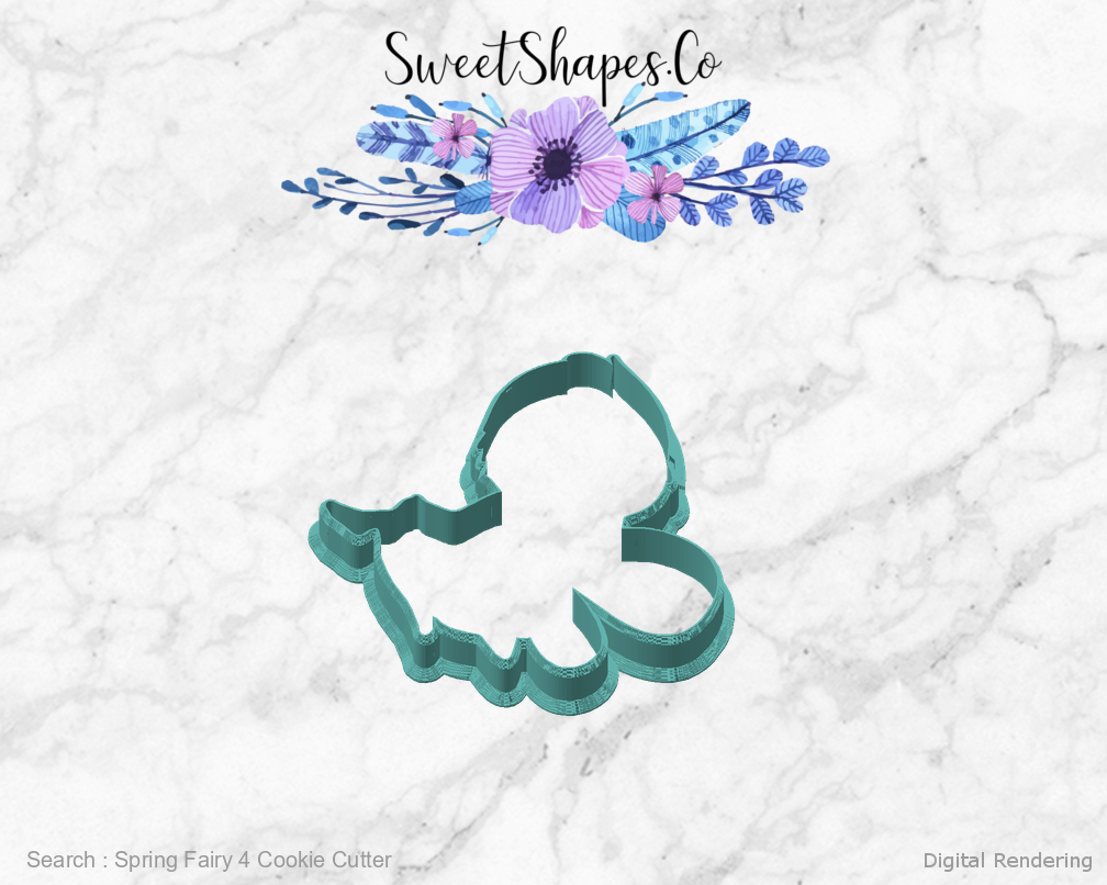 Spring Fairy 4 Cookie Cutter — angled front view