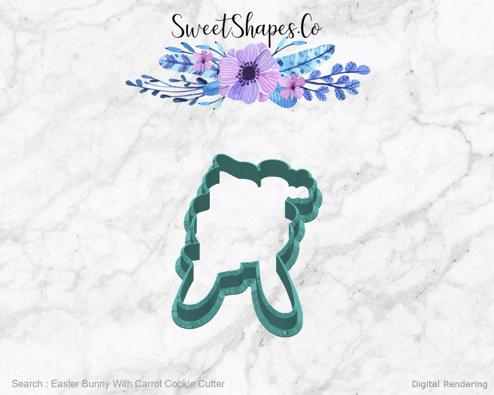Easter Bunny With Carrot Cookie Cutter — back view