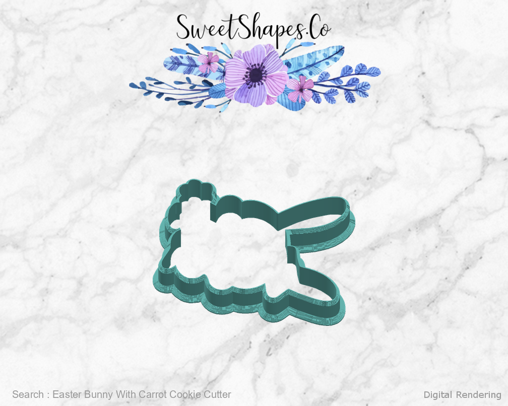 Easter Bunny With Carrot Cookie Cutter — right view