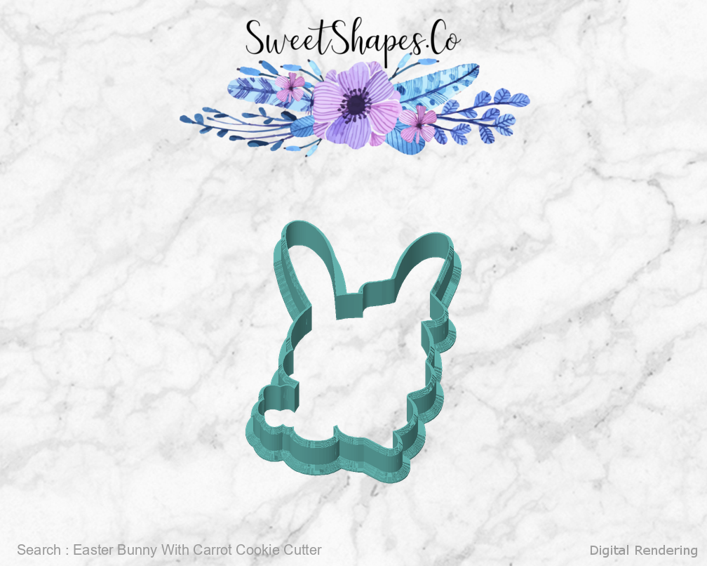 Easter Bunny With Carrot Cookie Cutter — front view