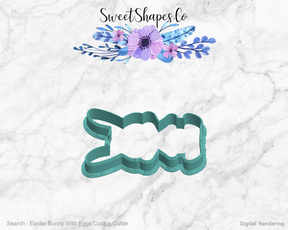 Easter Bunny With Eggs Cookie Cutter — left view