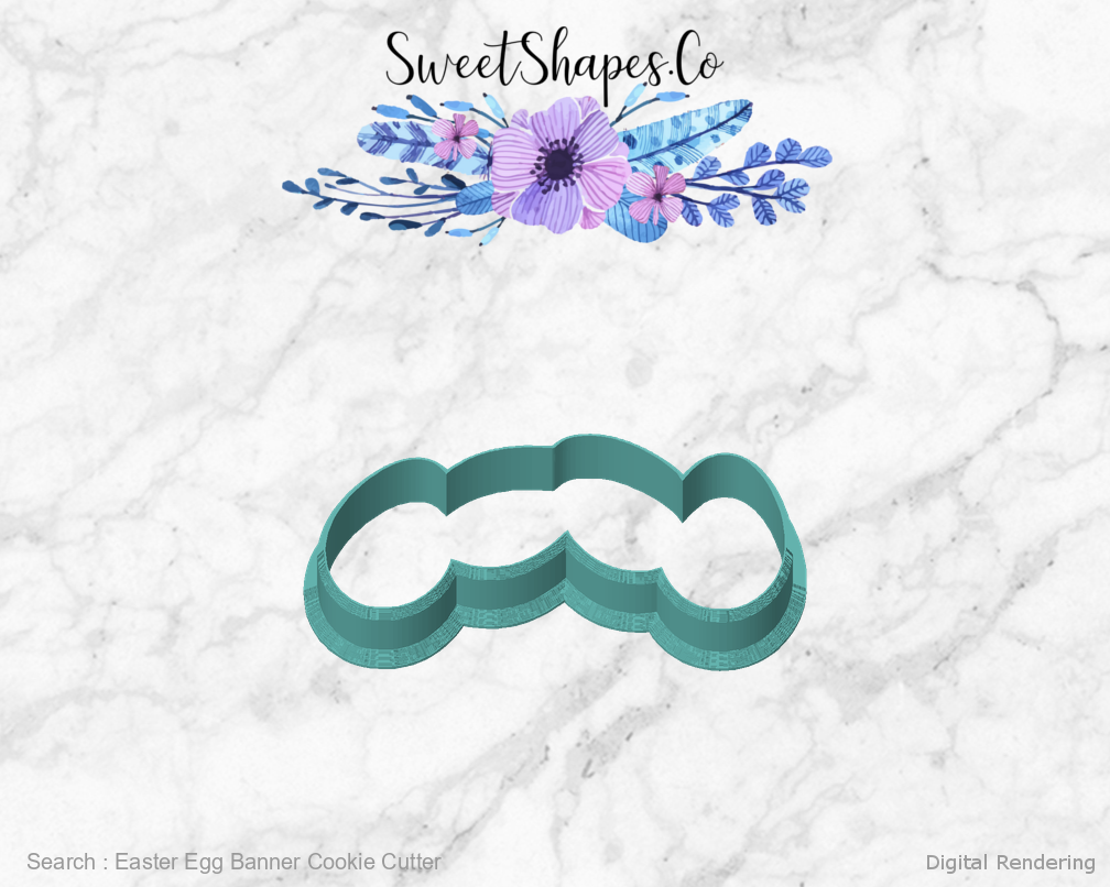 Easter Egg Banner Cookie Cutter — front view