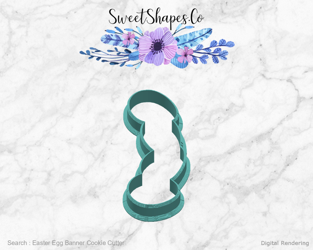 Easter Egg Banner Cookie Cutter — right view