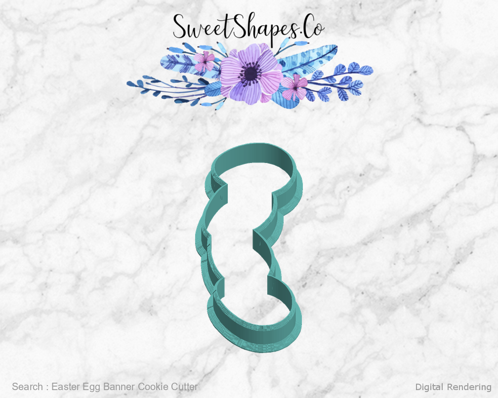 Easter Egg Banner Cookie Cutter — left view