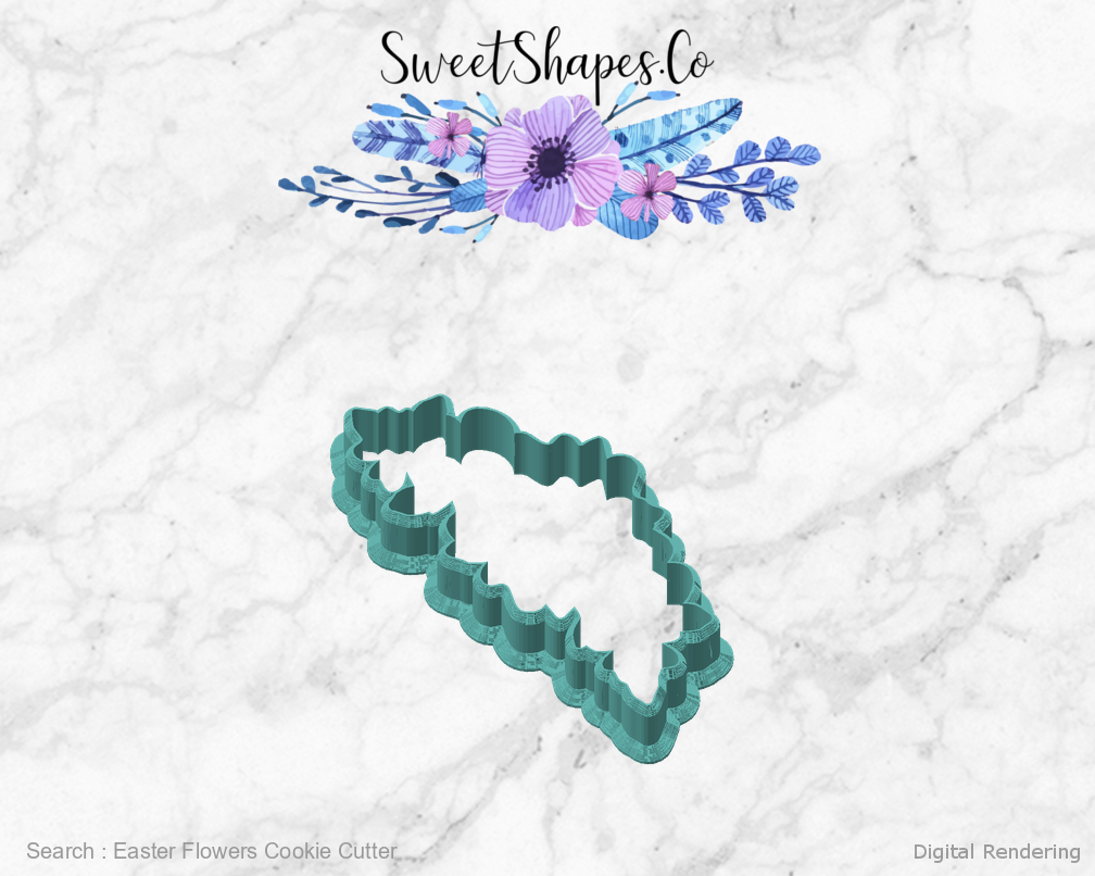 Easter Flowers Cookie Cutter — angled front view