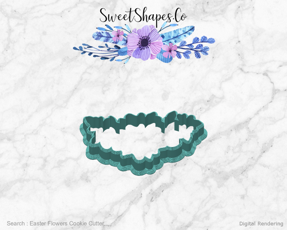 Easter Flowers Cookie Cutter — back view