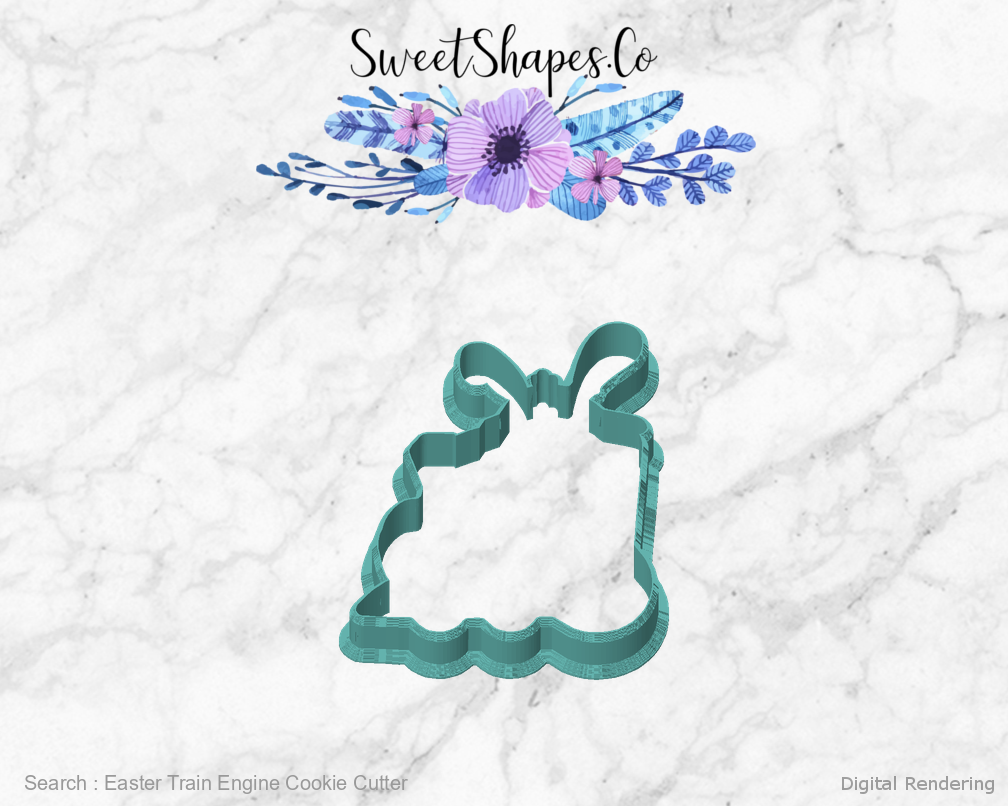 Easter Train Engine Cookie Cutter — front view