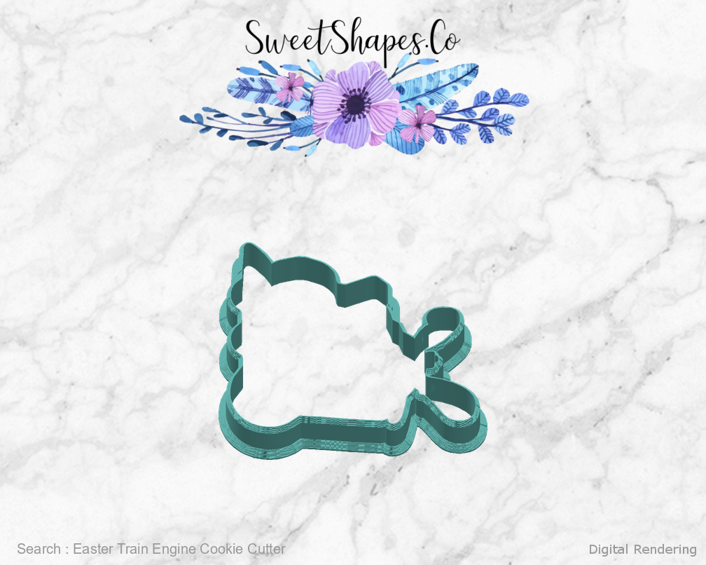 Easter Train Engine Cookie Cutter — right view