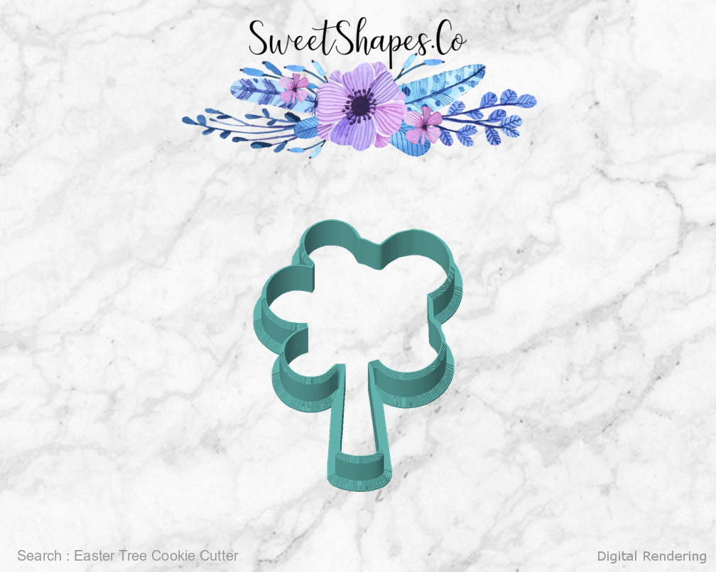 Easter Tree Cookie Cutter — front view