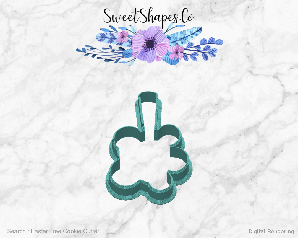Easter Tree Cookie Cutter — back view
