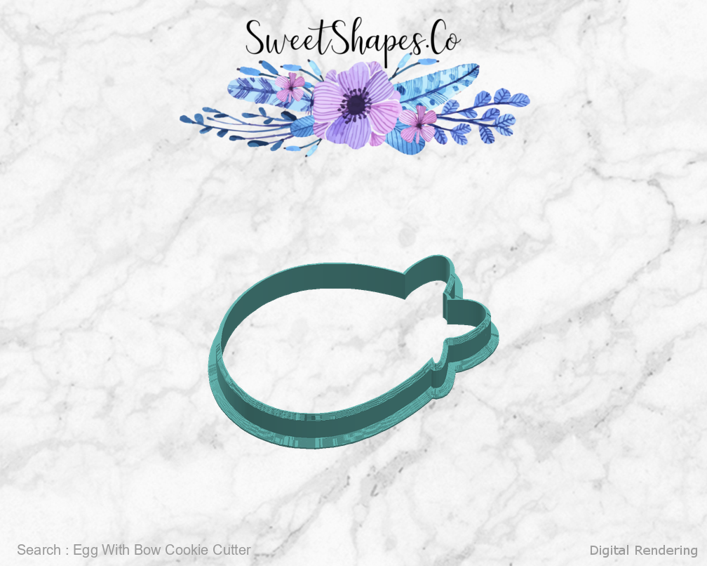 Egg With Bow Cookie Cutter — right view