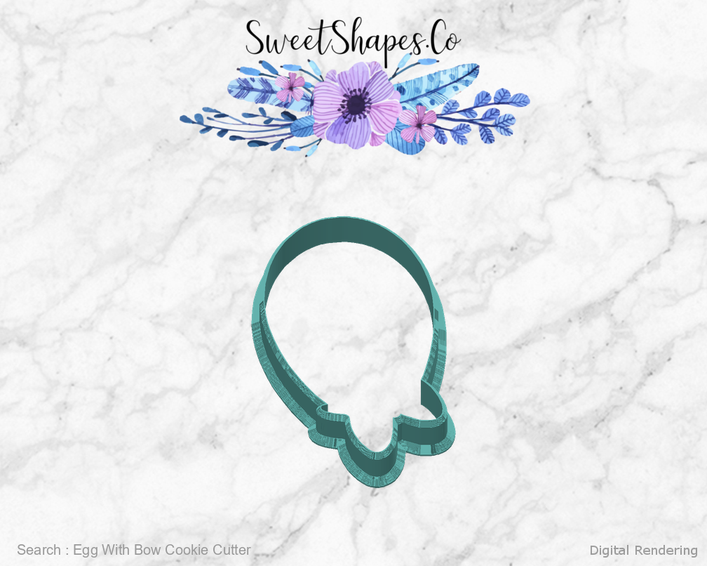 Egg With Bow Cookie Cutter — back view