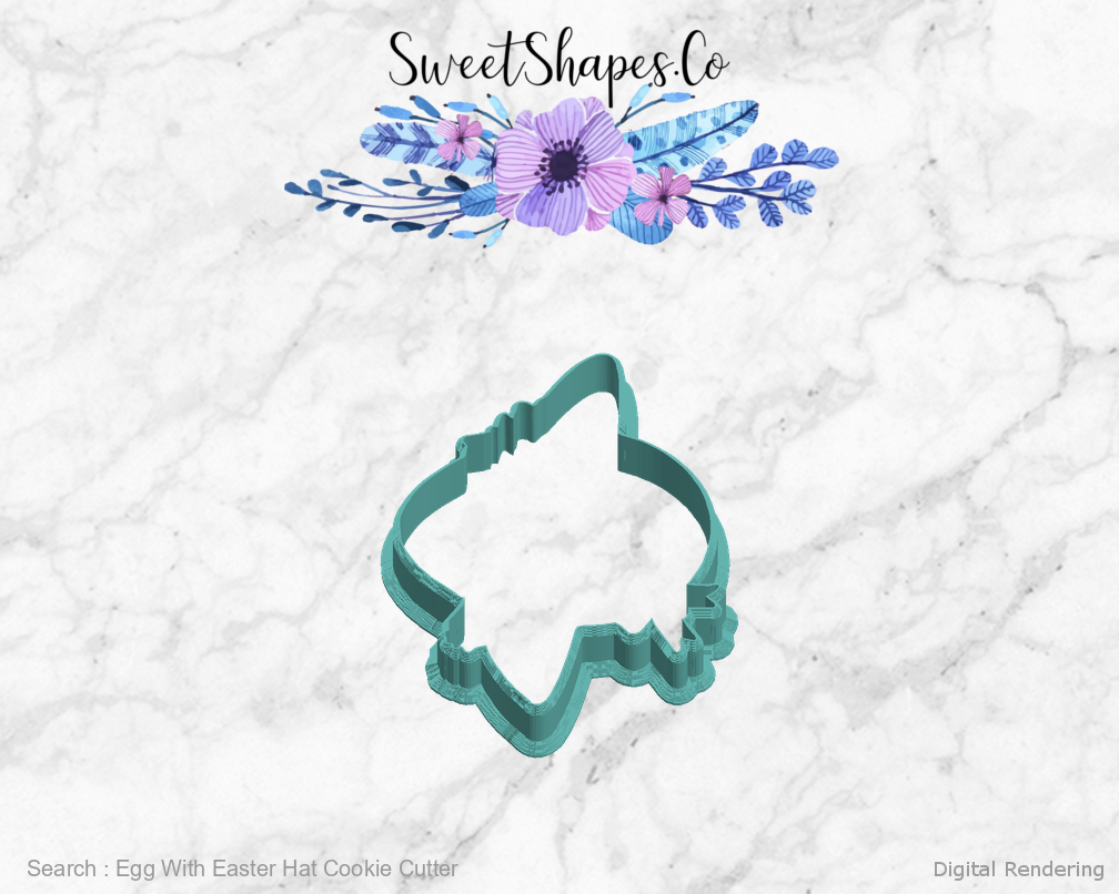 Egg With Easter Hat Cookie Cutter — left view
