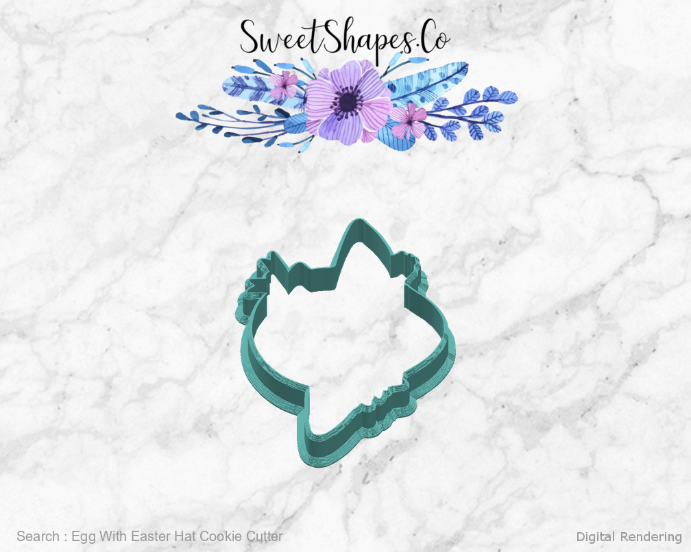 Egg With Easter Hat Cookie Cutter — right view