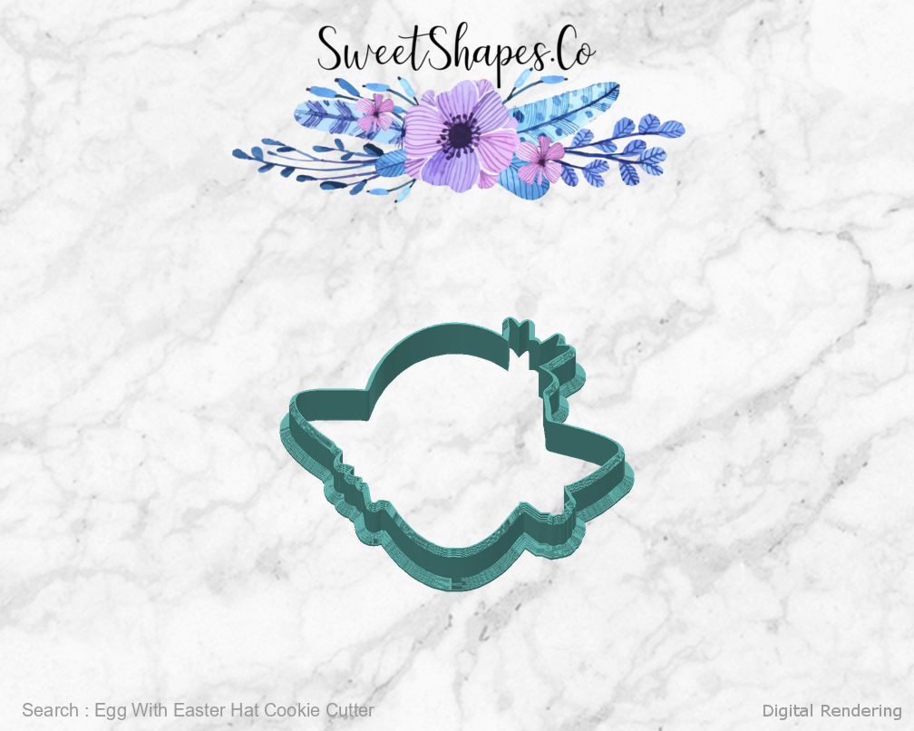 Egg With Easter Hat Cookie Cutter — back view