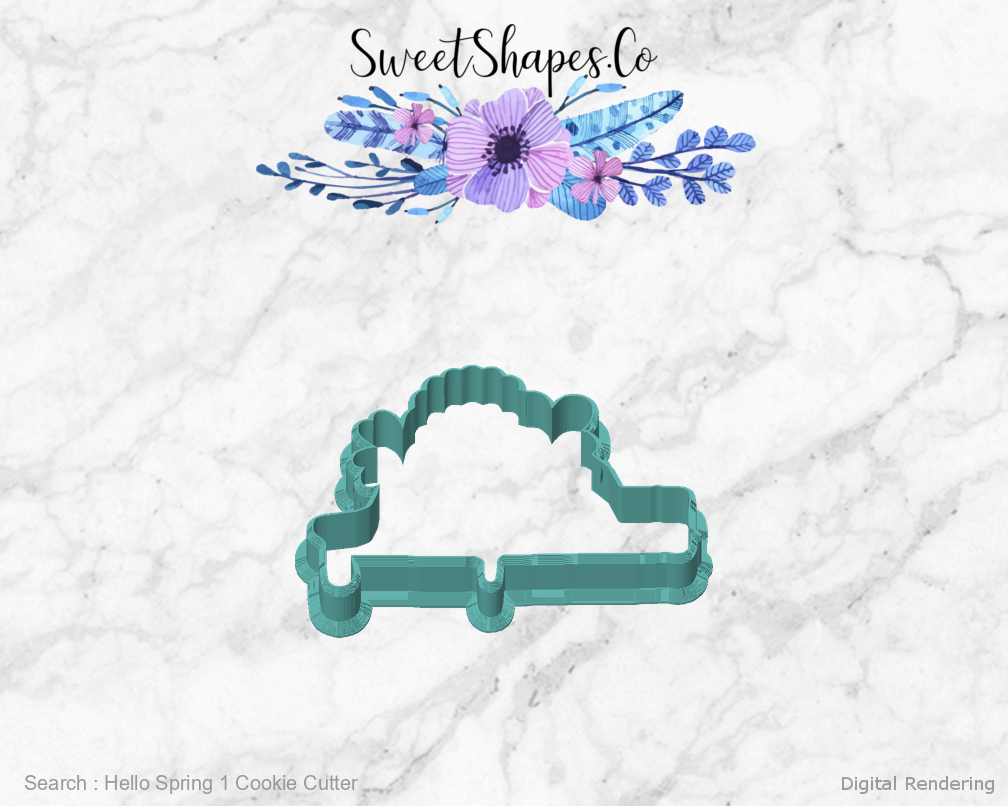 Hello Spring 1 Cookie Cutter — front view