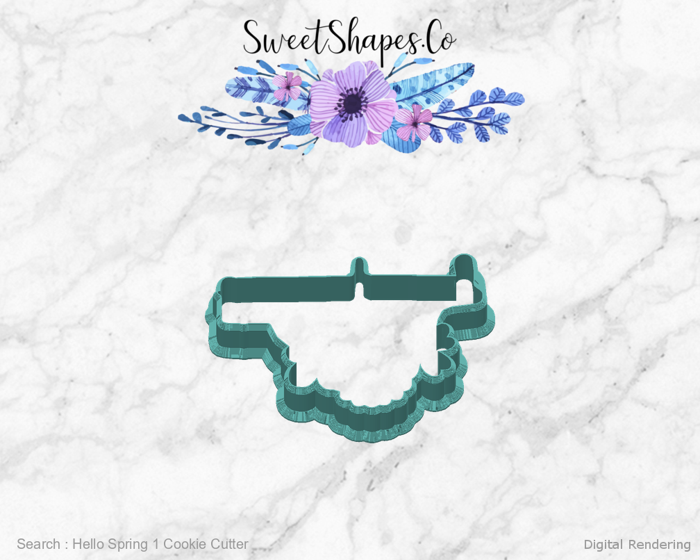 Hello Spring 1 Cookie Cutter — back view
