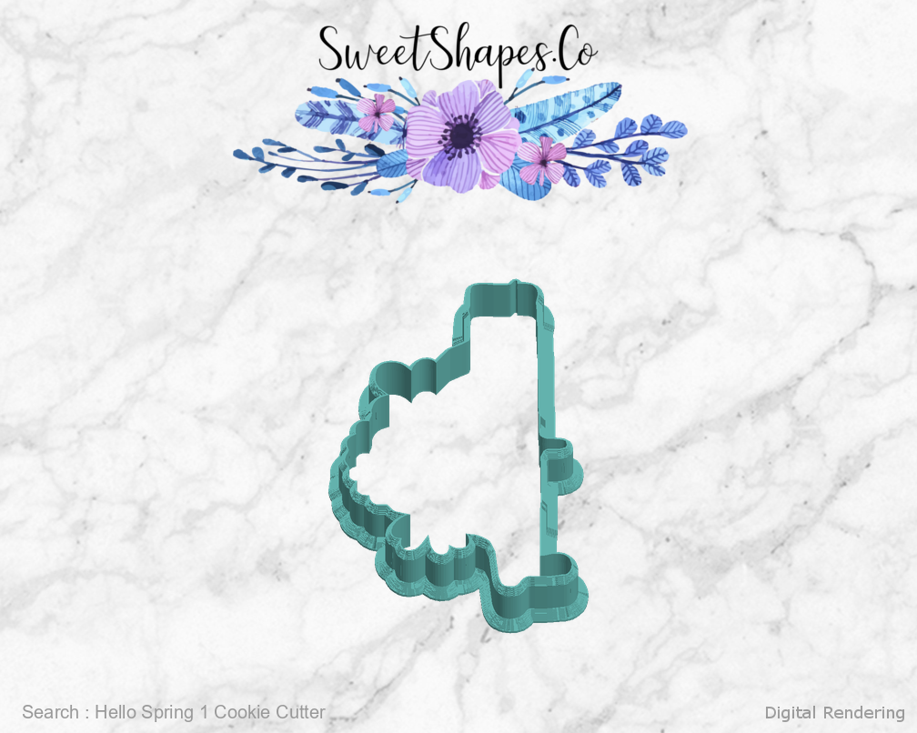 Hello Spring 1 Cookie Cutter — left view