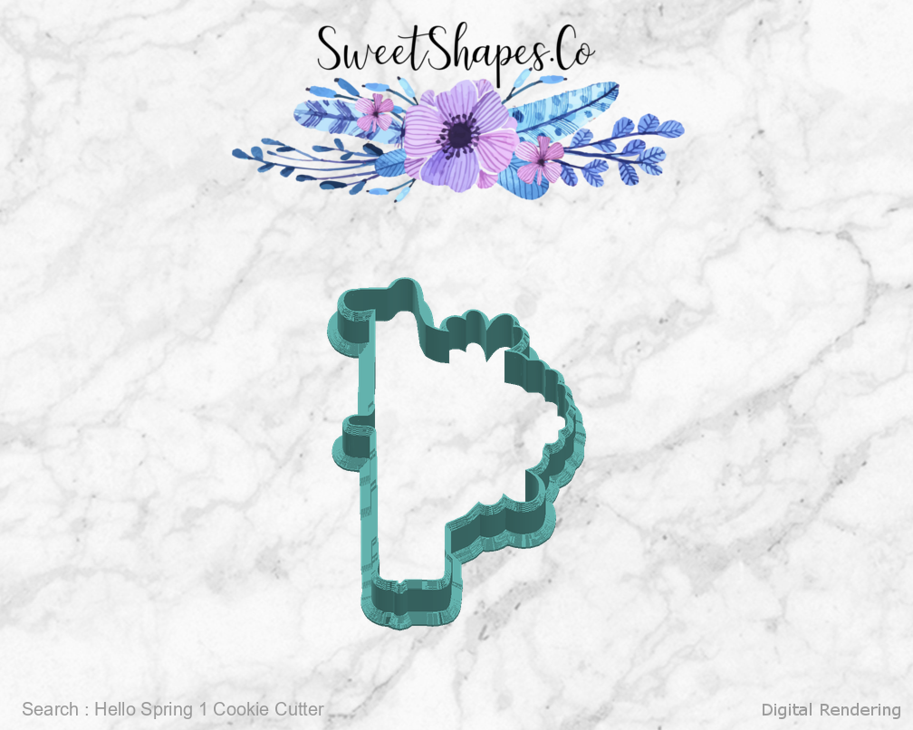 Hello Spring 1 Cookie Cutter — right view