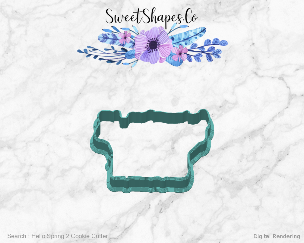 Hello Spring 2 Cookie Cutter — back view