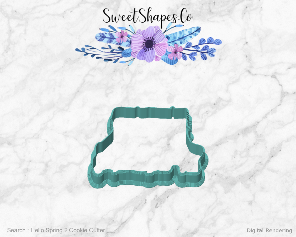 Hello Spring 2 Cookie Cutter — front view