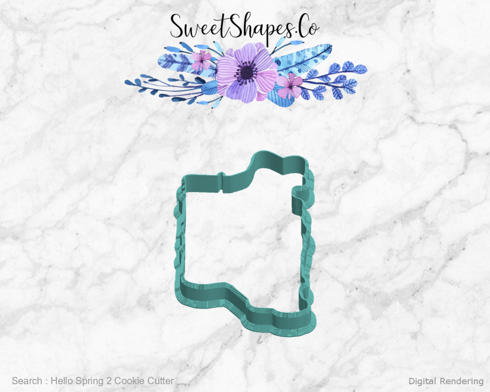 Hello Spring 2 Cookie Cutter — left view