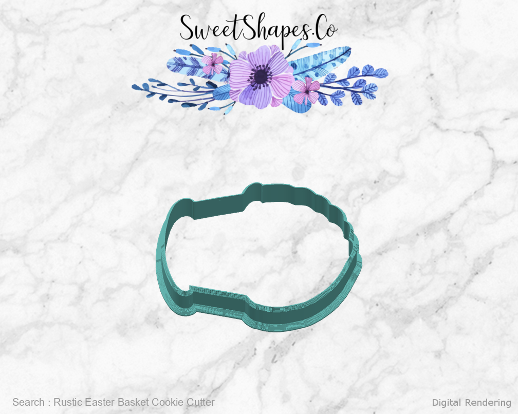 Rustic Easter Basket Cookie Cutter — right view