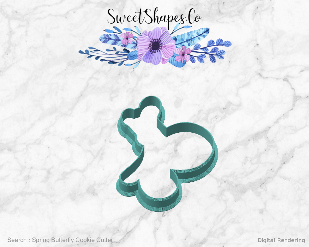 Spring Butterfly Cookie Cutter — angled front view