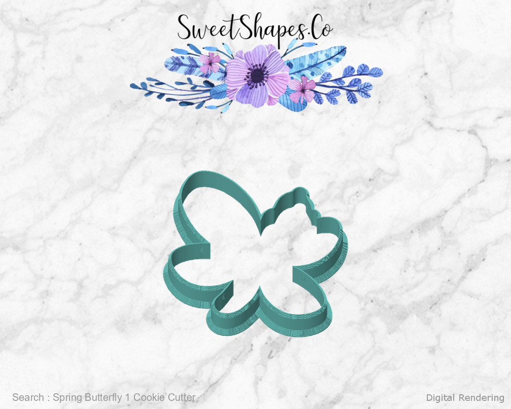 Spring Butterfly 1 Cookie Cutter — front view