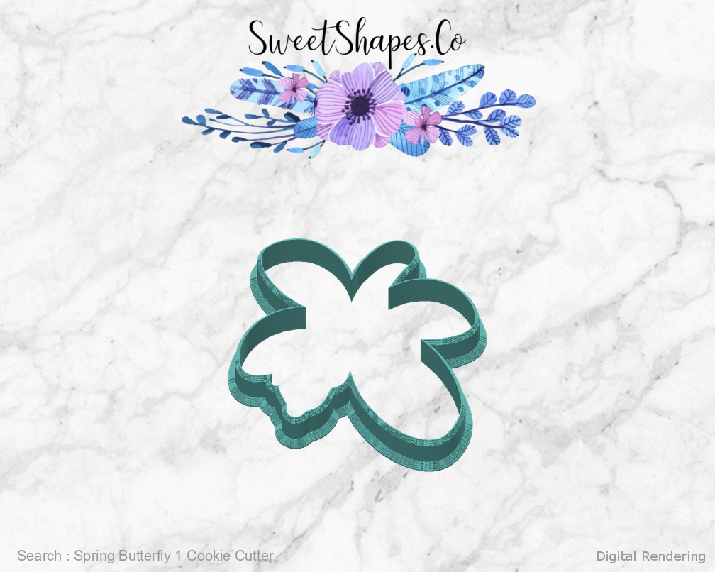 Spring Butterfly 1 Cookie Cutter — back view