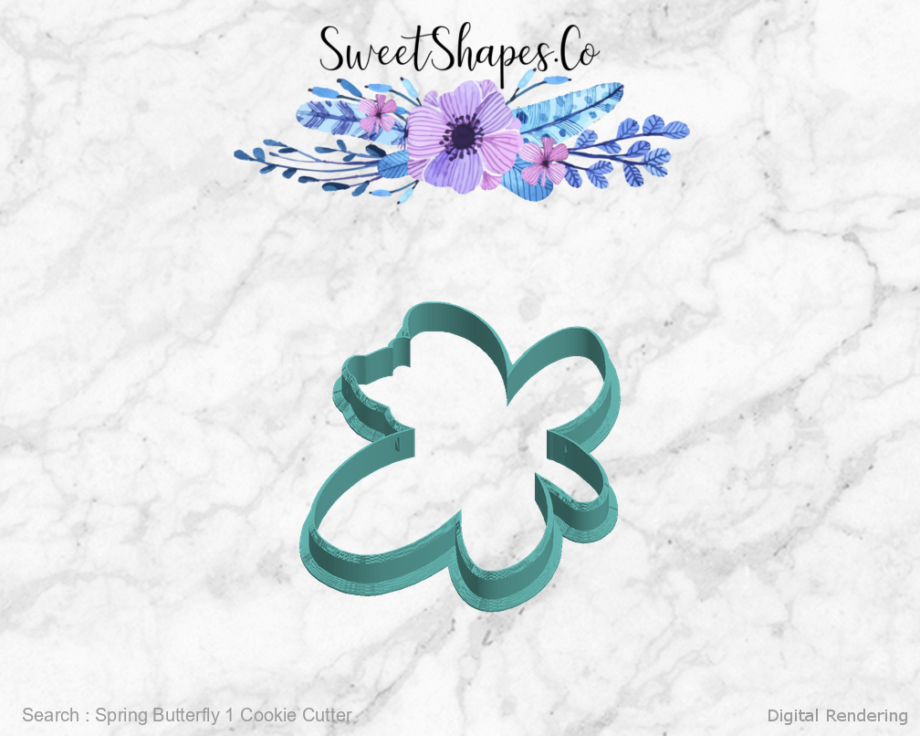 Spring Butterfly 1 Cookie Cutter — left view