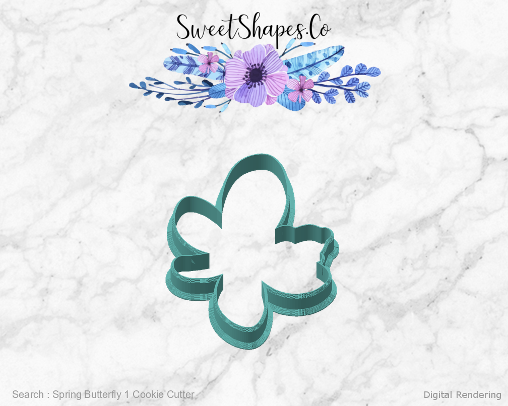 Spring Butterfly 1 Cookie Cutter — angled front view