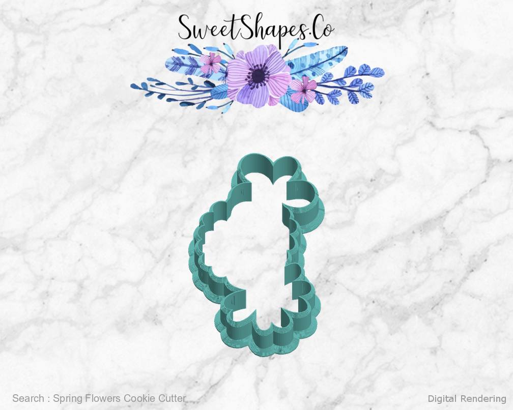 Spring Flowers Cookie Cutter — left view
