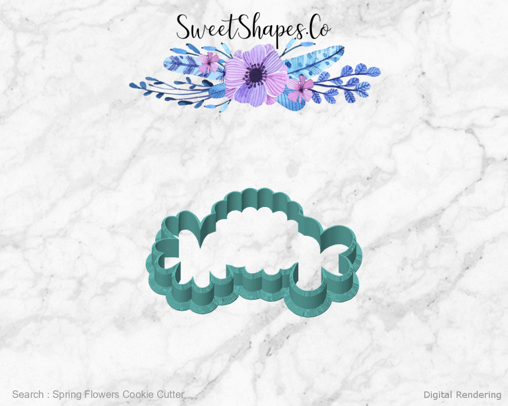 Spring Flowers Cookie Cutter — front view