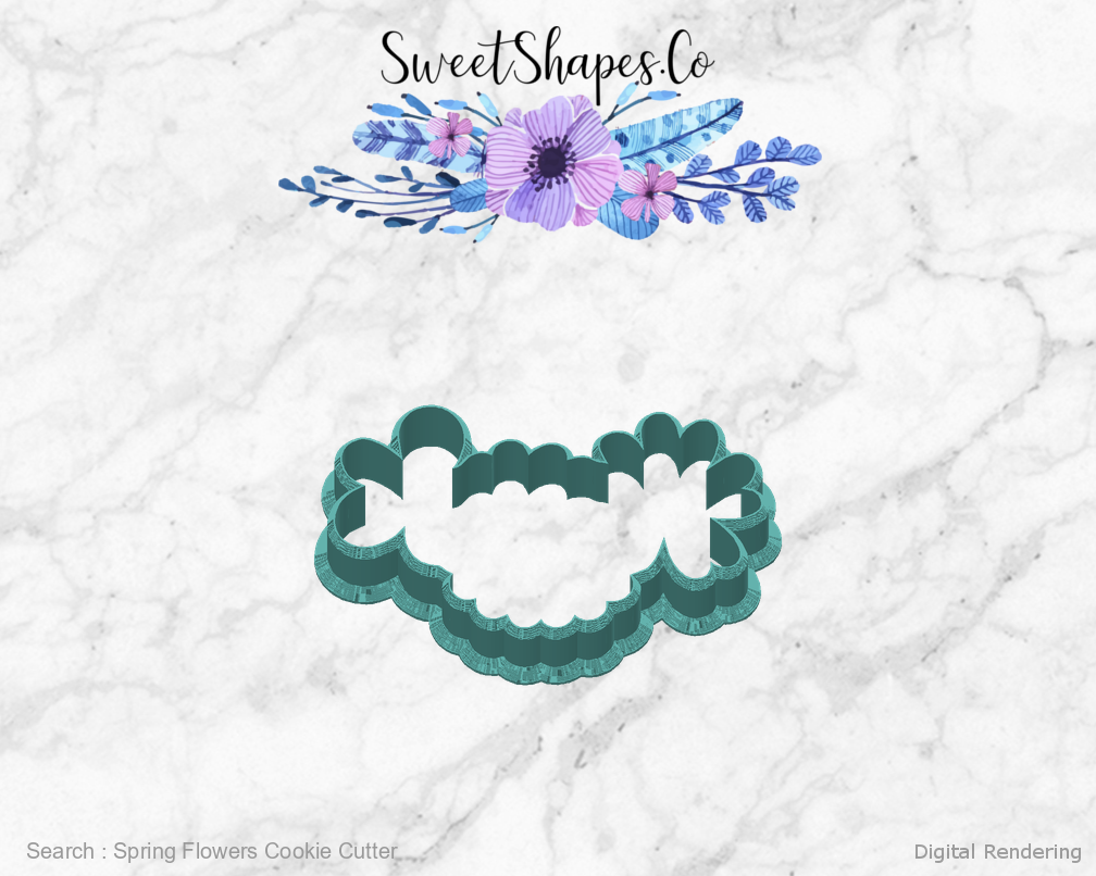 Spring Flowers Cookie Cutter — back view