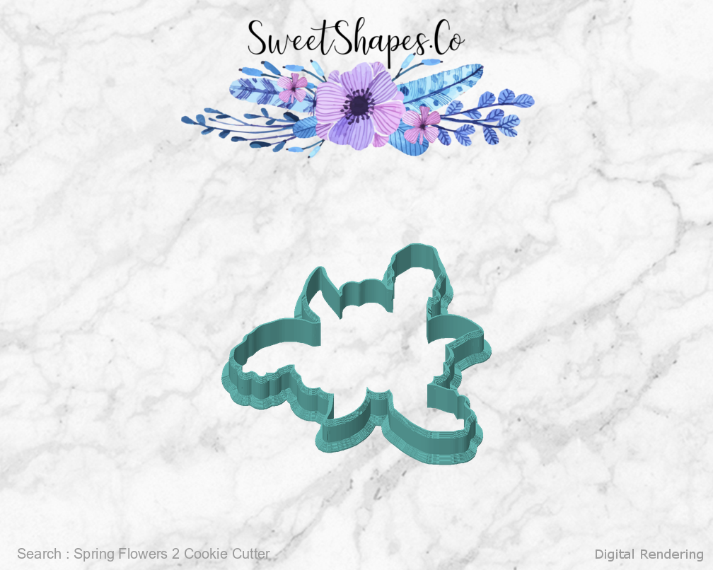 Spring Flowers 2 Cookie Cutter — front view